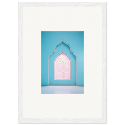 Ornate arched doorway featuring pink panel and turquoise frame from Souls Diffilveres Critfilters