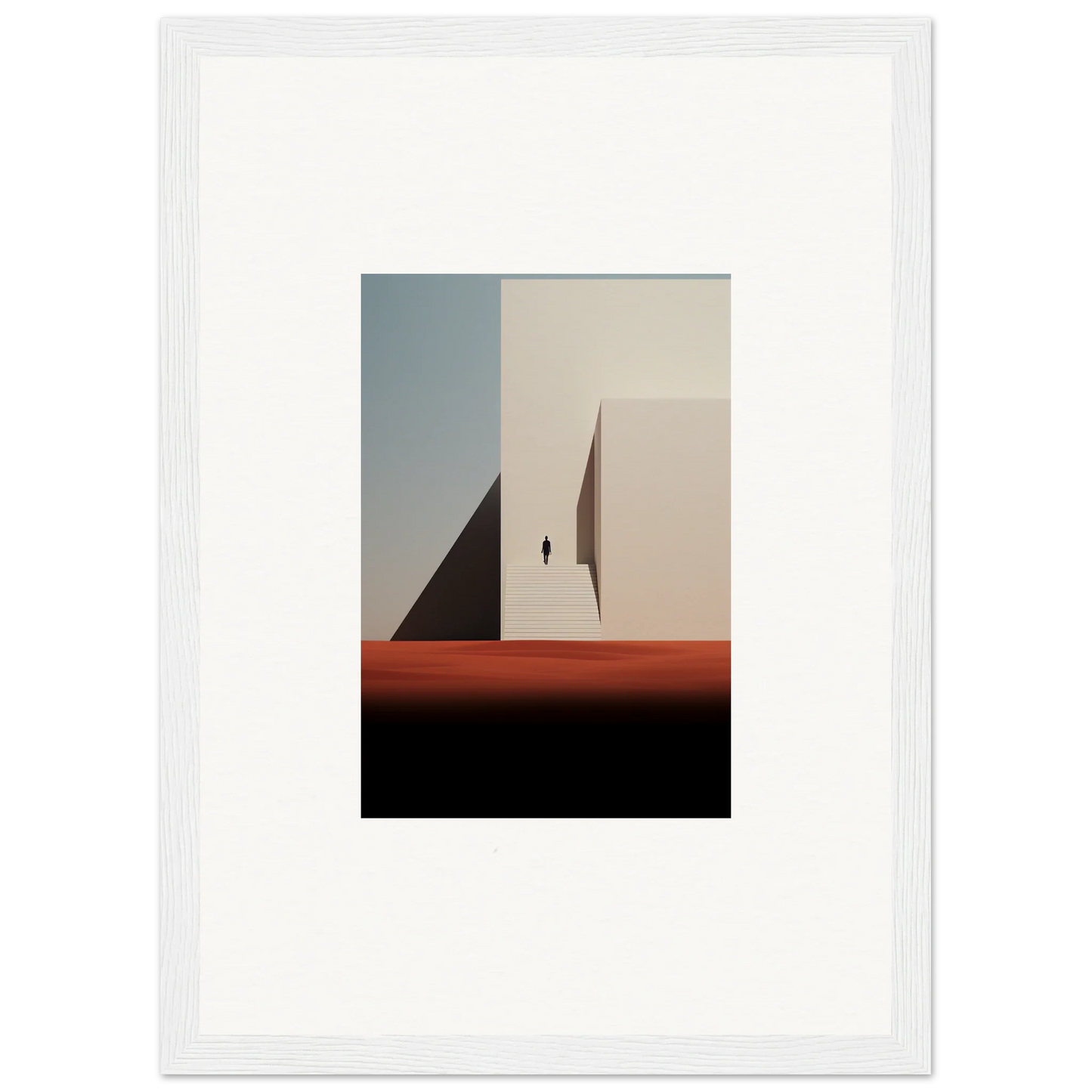 Framed minimalist photo of Sombra Espérante architecture with geometric shapes