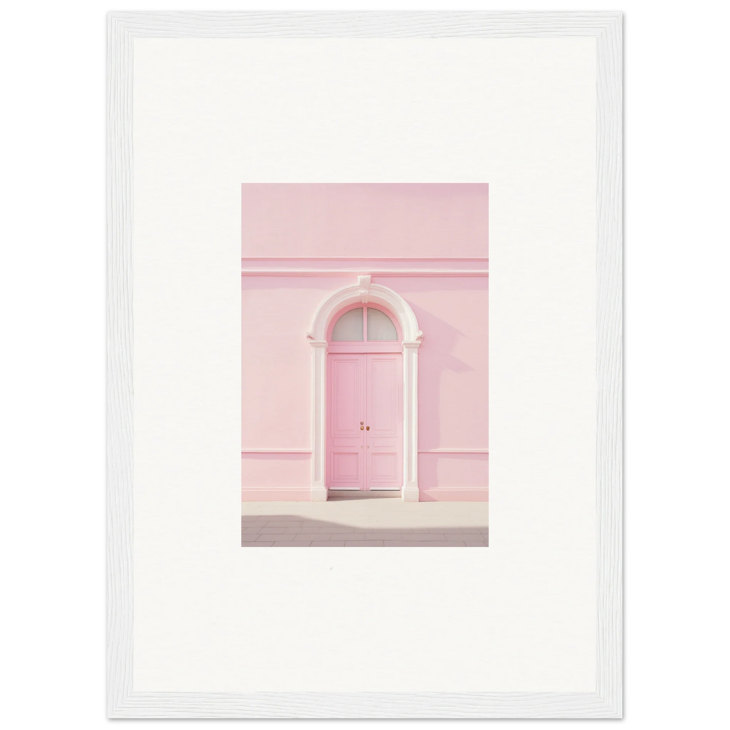 Pink door with white trim in Pearly Baccarat Dream framed wall art special edition