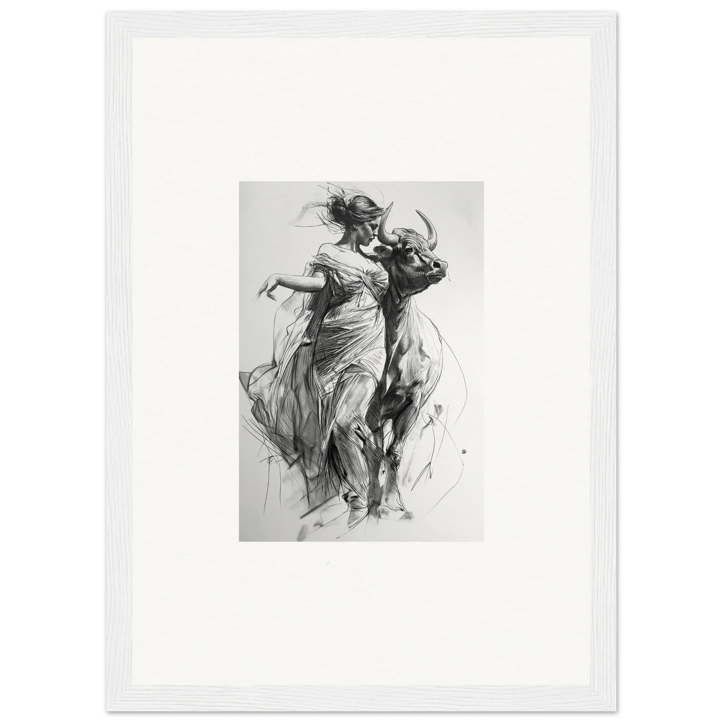 Black and white sketch of graceful dancers for Forest Flame Dance special edition art™