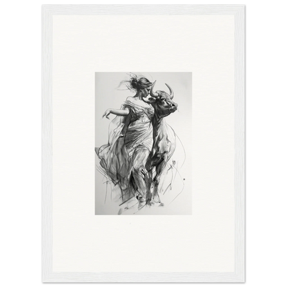 Black and white sketch of graceful dancers for Forest Flame Dance special edition art™