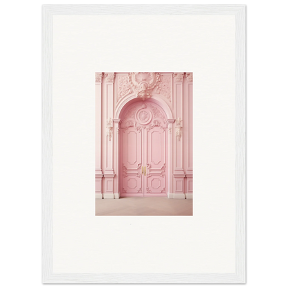 Ornate pink door with stunning moldings, part of Blush Merciful Renaissance special edition art™