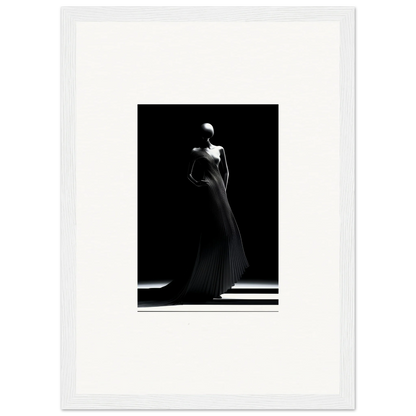 Elegant figure in Echoes Velvet Mirage gown under dramatic lighting. Special Edition Art™