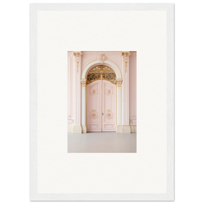 Ornate pink double door and gold trim in premium framed wall art, Regal Must