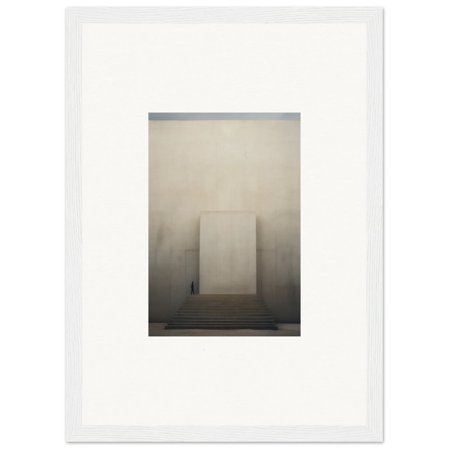 White rectangular doorway in fog, showcasing the Portal Eventide Abstract art