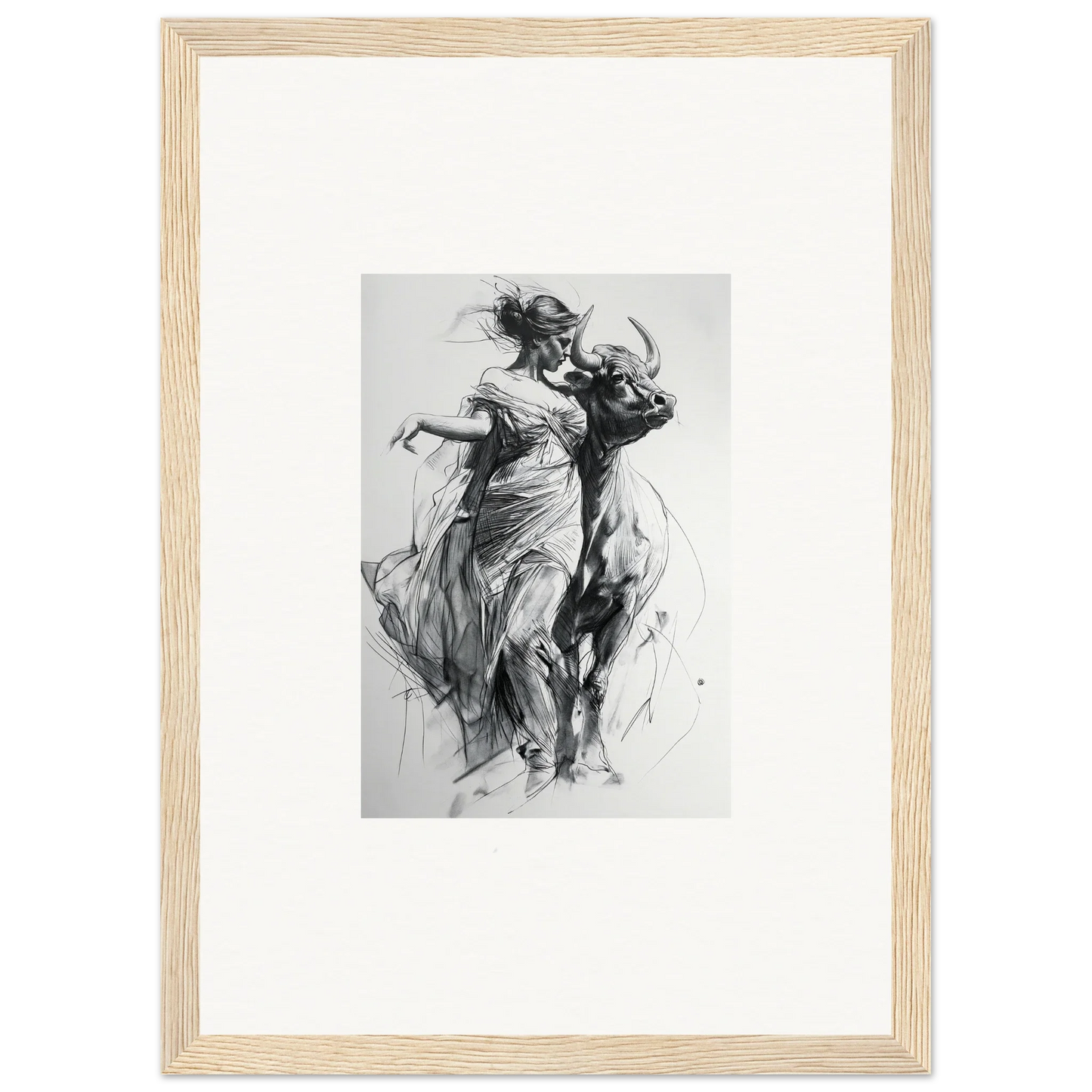 Black and white sketch of graceful dancers for Metaphoric Taurus Whispers art