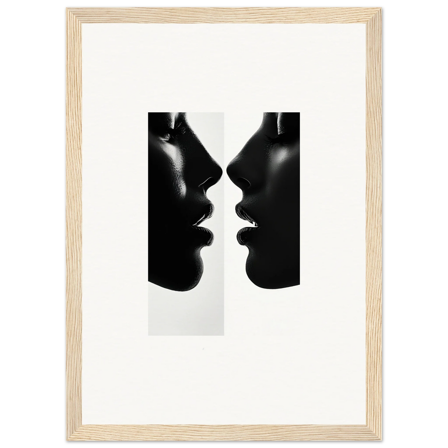 Silhouetted profiles in black and white for Liminal Echoes special edition art™ framed posters