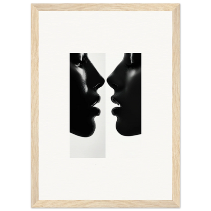 Silhouetted profiles in black and white for Liminal Echoes special edition art™ framed posters