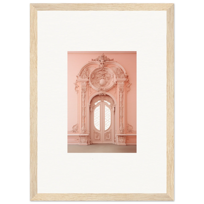 Ornate pink Baroque doorway from Ether Pendantia Portal framed wall art design