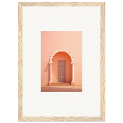 Peach-colored arched doorway with white trim in Psychedelic Arches Discussionale art™