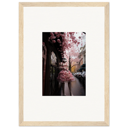 Framed wall art of pink cherry blossoms in Petal Eccentricity Revealed collection