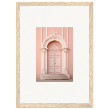 Elegant pink door with archway steps in Petal Whispers Portal special edition art™