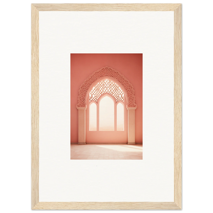 Ornate Moorish arched doorway in coral pink tones from Versaille Sunset Reimagined art