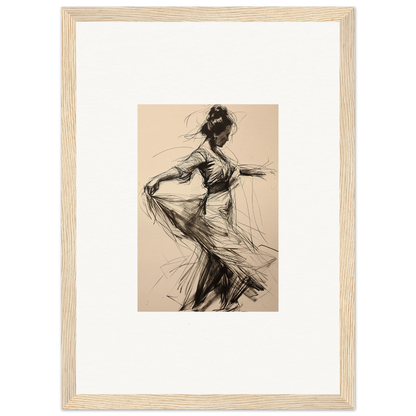 Expressive charcoal sketch of a dancer showcasing Ephemeral Motion Whispers special edition art™