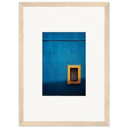 Yellow-framed window on a blue wall in Hypercolor Dreamscape Longitude design