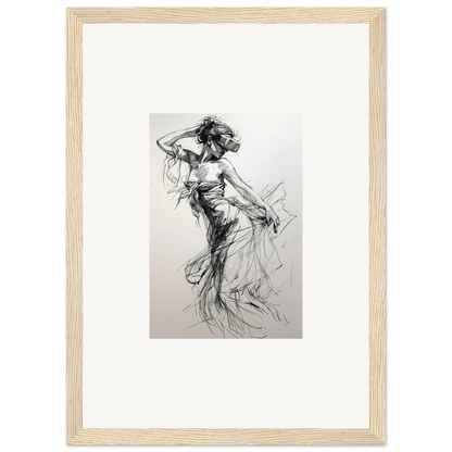 Black and white grace sketch of a dancer in motion from the Virtual Grace Sketch collection