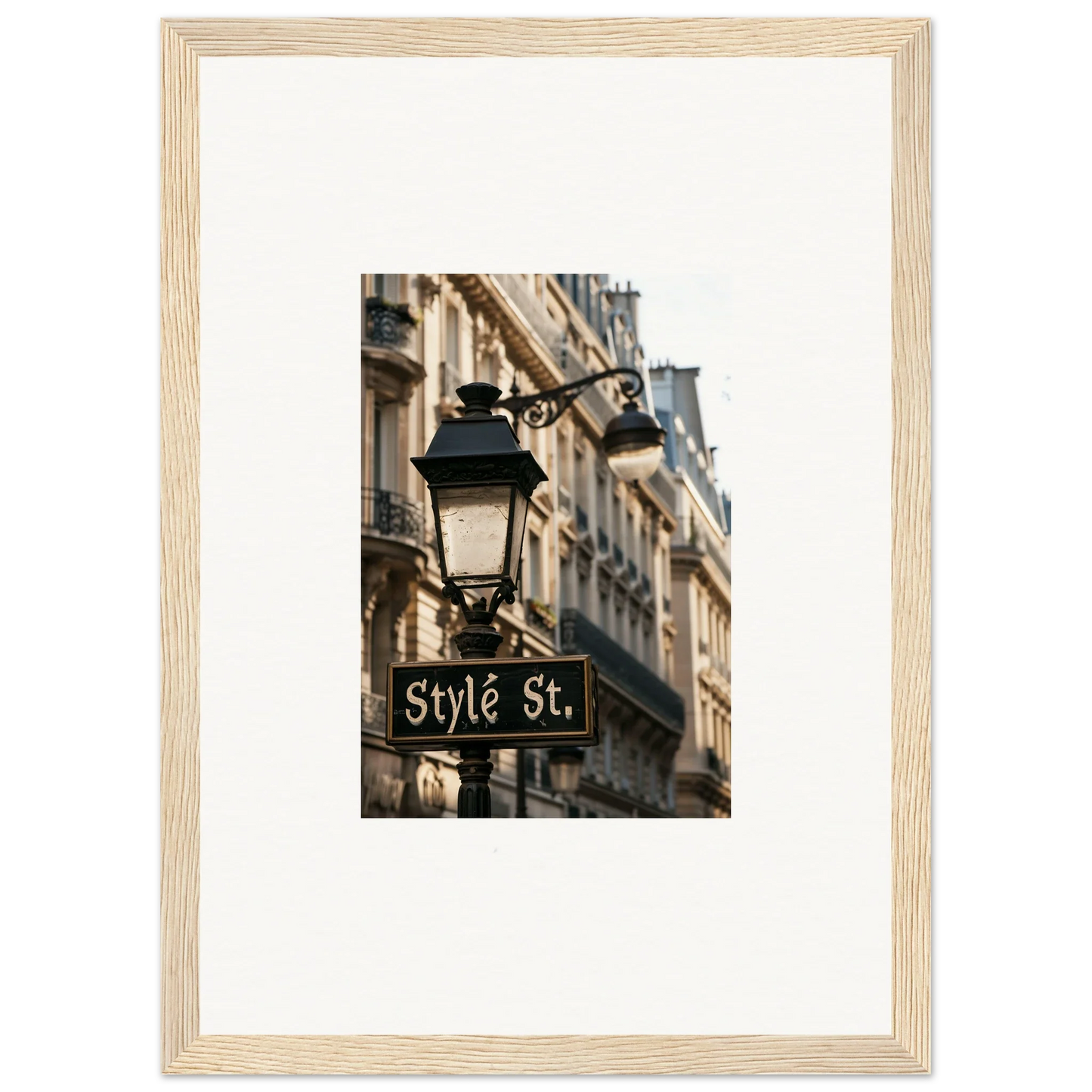 Style St. street sign on a chic lamp post, perfect for room decoration canvas print art