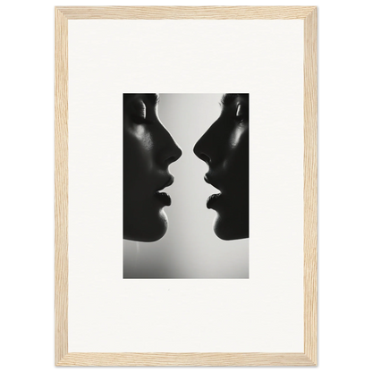 Two silhouetted profiles in black and white from Echo’s Embrace Special Edition Art™