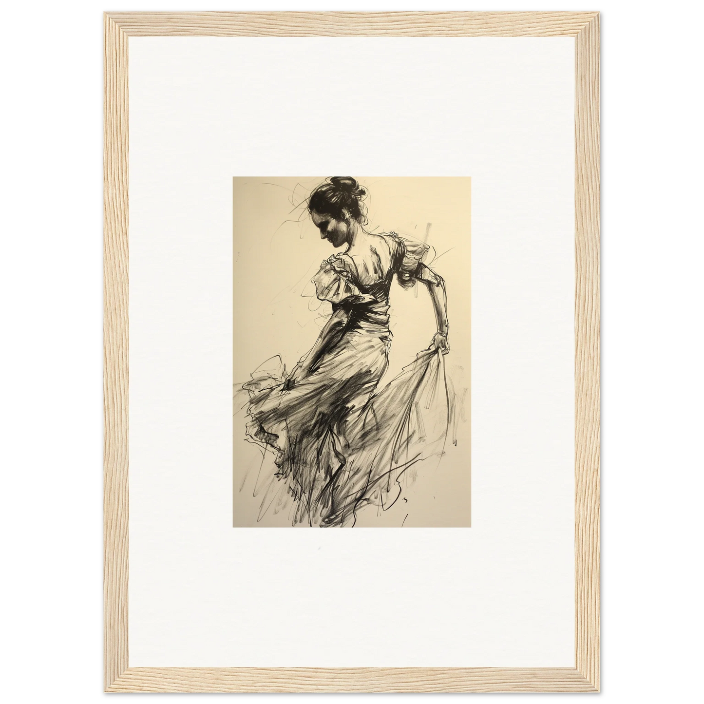 Sketch of a dancer in flowing dress, part of Shadow Waltz special edition art™ collection