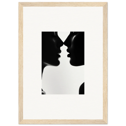 Two silhouettes in a mirrored pose showcasing the Shadowed Sédual Symphony art