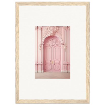 Ornate pink door showcasing decorative details from the Blush Merciful Renaissance collection