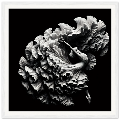 Ruffled black and white carnation from Alchemy in Motion special edition art™