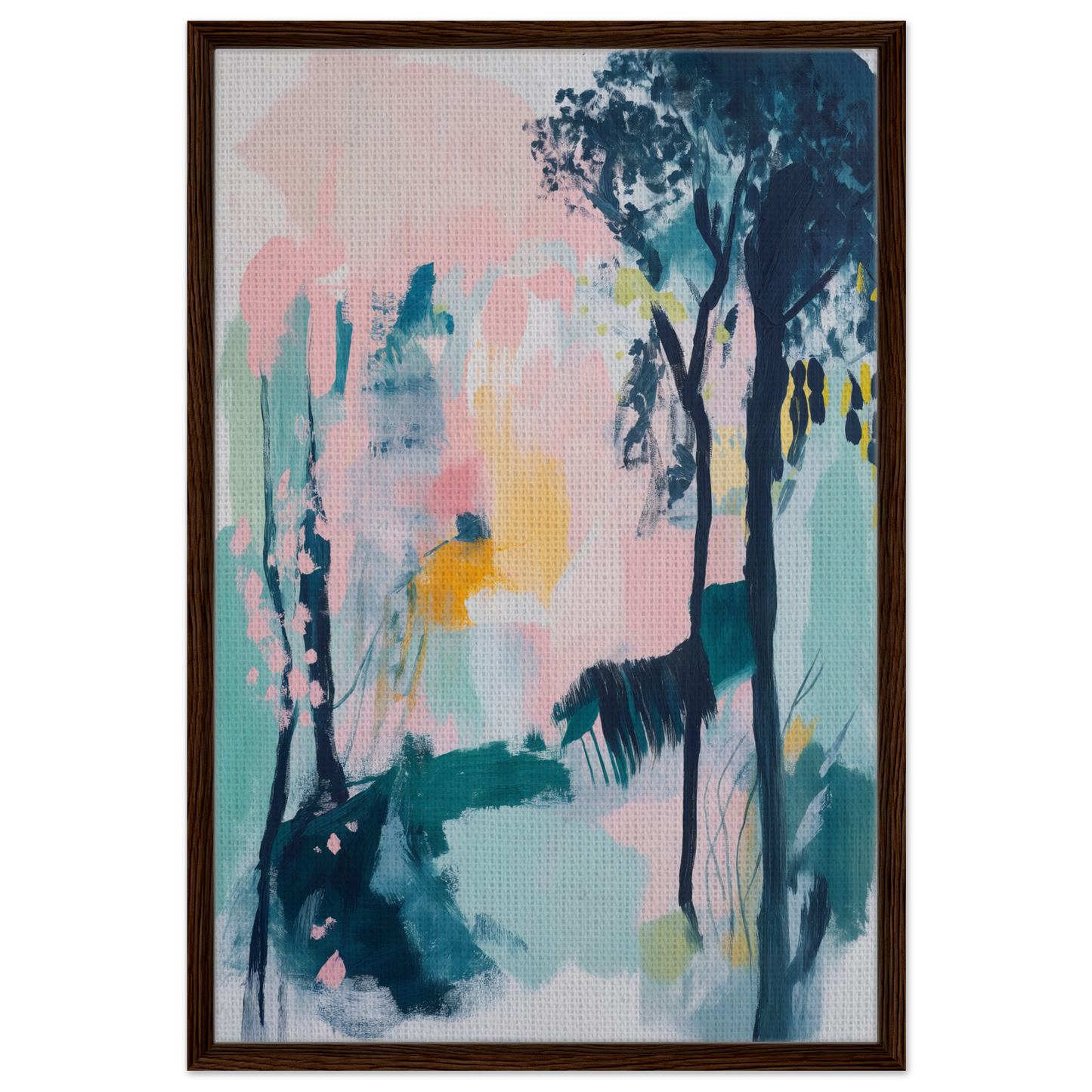 Abstract painting in soft pastel colors illustrating Abstract Groves Dance for room decor