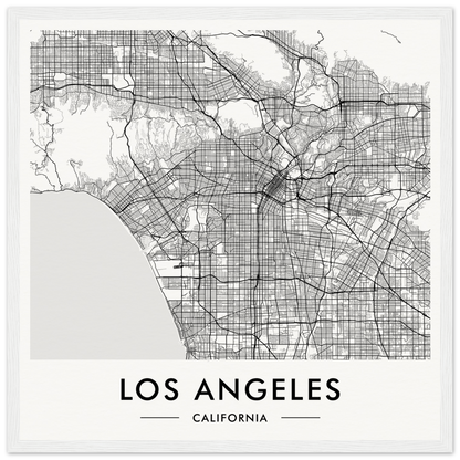 Map of Los Angeles, California, showing its street grid and urban layout.