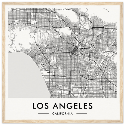 Map of Los Angeles, California, showing the city’s street grid and layout.