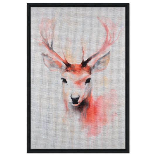 Watercolor portrait of a deer showcasing Antlers’ Vivid Elegance for stylish room decor