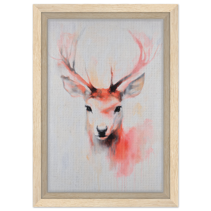 Watercolor painting of a deer’s head with pink antlers, part of Antlers Vivid Elegance