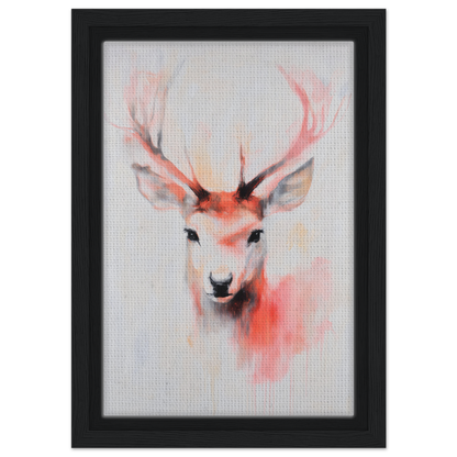 Watercolor deer head painting in pink and gray tones for antlers’ vivid elegance room decor