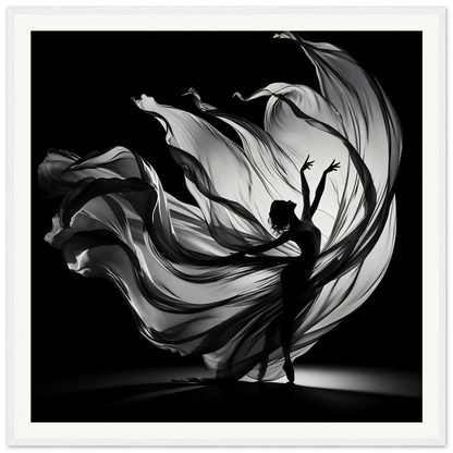 Silhouetted dancer in flowing fabric captures the essence of Ethereal Dance Reverie art