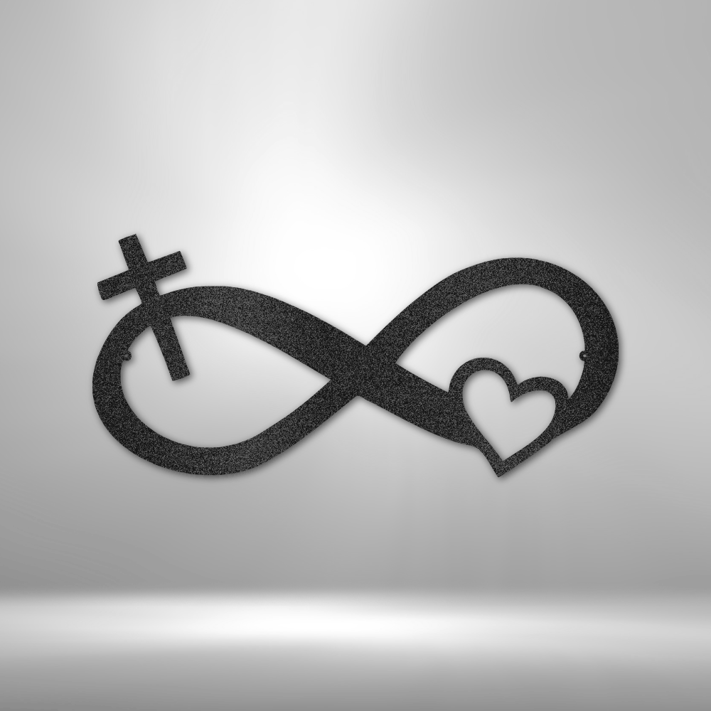 Infinity symbol incorporating a cross and heart.