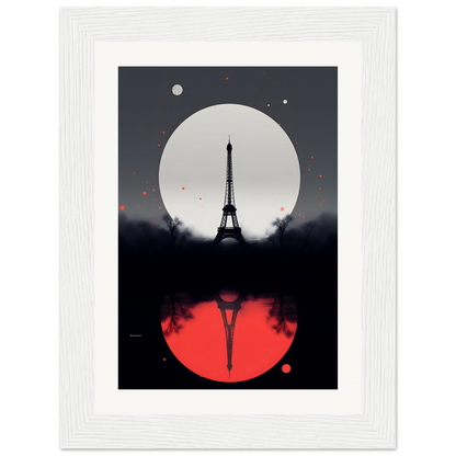 A black and white poster with the eiff tower in the background