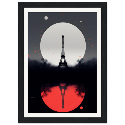 A black and white poster with the eiff tower in the background