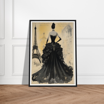 A black and white poster with the eiff tower in paris