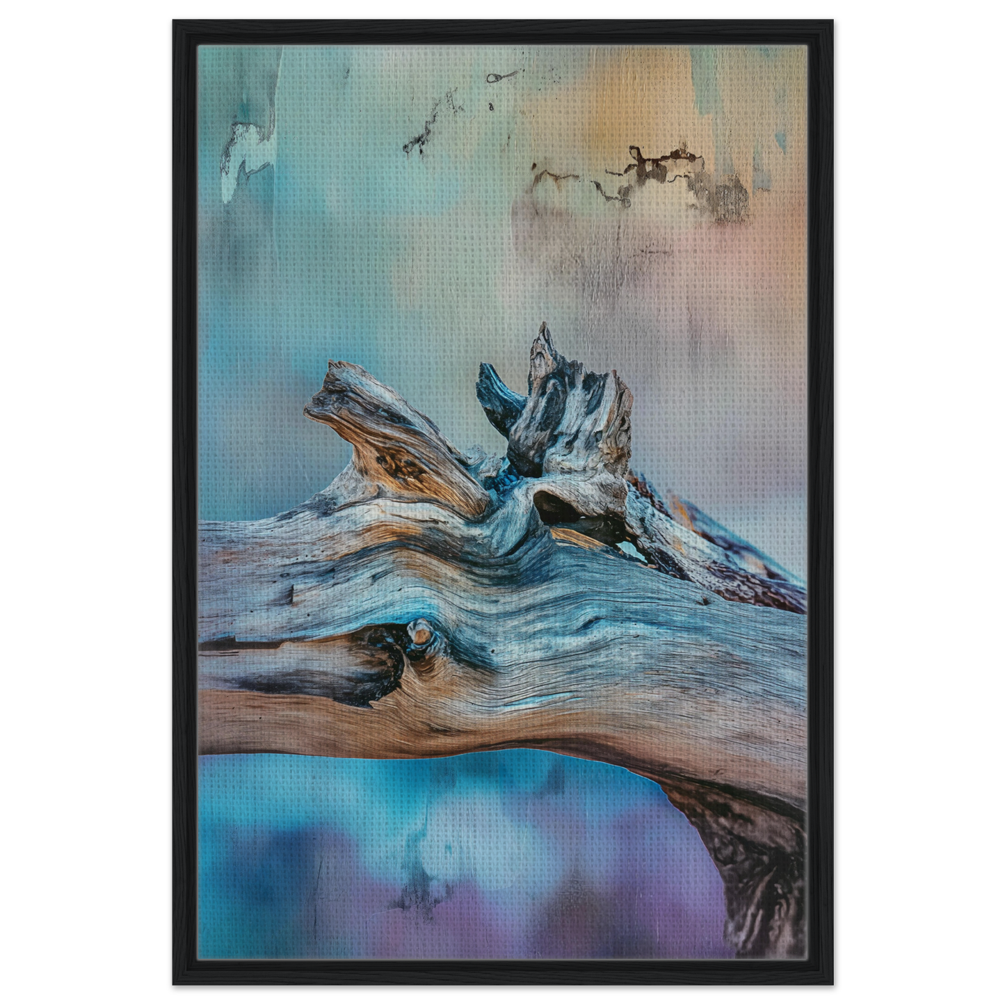 Weathered driftwood display for Bleeding Cerulean Symbiosis room decor on Shopify Planet