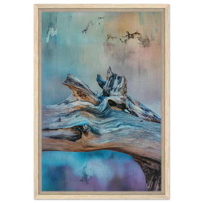 Weathered driftwood log in Bleeding Cerulean Symbiosis, ideal for unique room decor