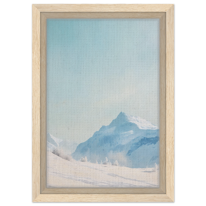 Framed painting of a misty mountain landscape, perfect for Blue Solitude Serenade room decor