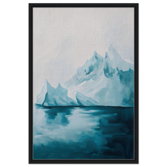 Painting of an iceberg in dark teal waters for Blued Isolation Rapture room decor