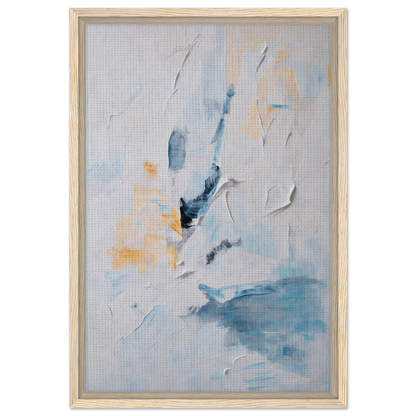 Abstract painting Blues Dance Melancholy featuring blue, gray, and yellow brushstrokes for room decor