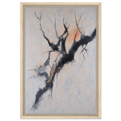 Abstract painting of gnarled tree branch in Branches’ Mirage Serenity framed canvas print