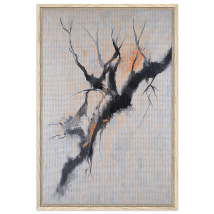 Gnarled tree branch with bare twigs against muted background for Branches’ Mirage Serenity