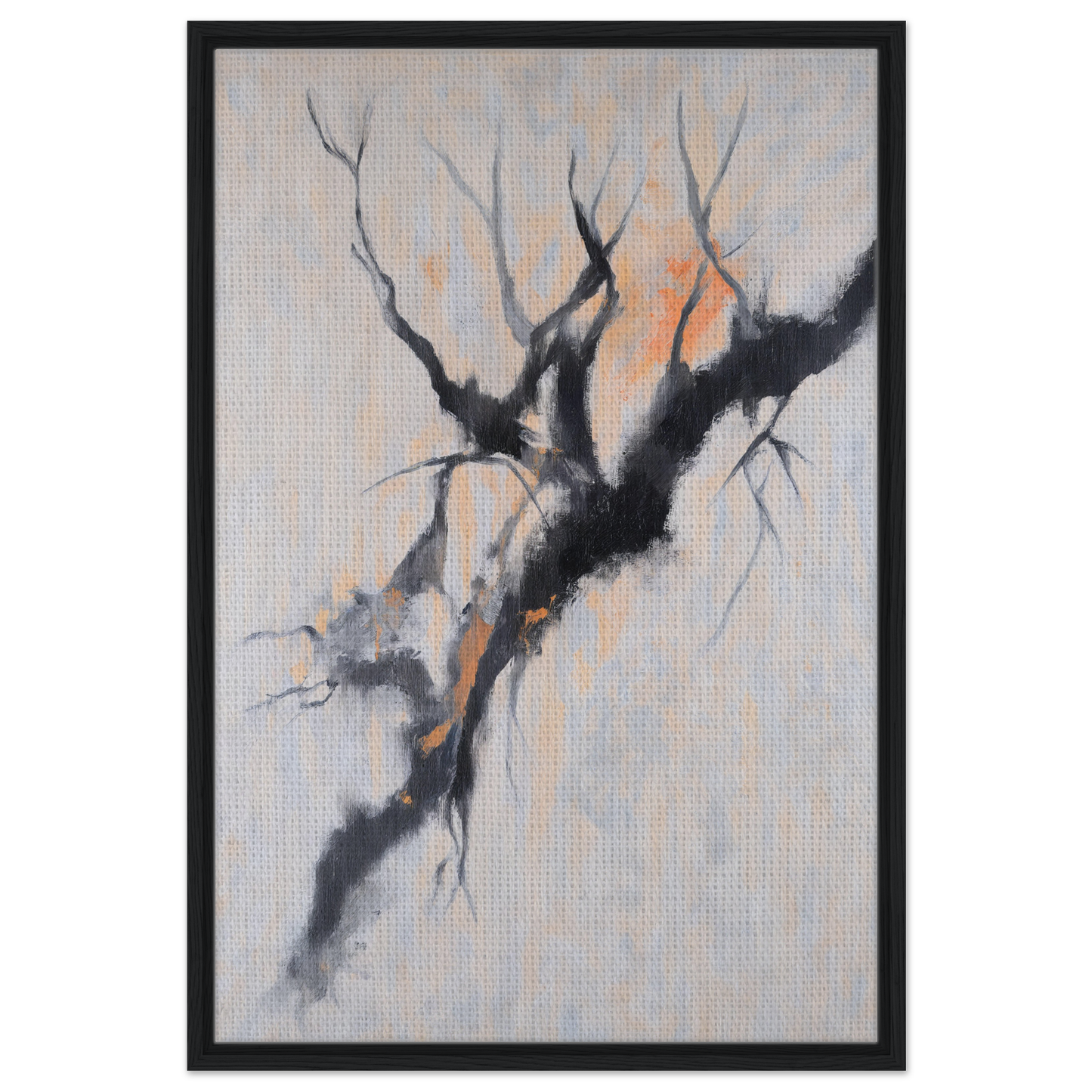 Bare tree branch art in dark strokes, enhancing Branches’ Mirage Serenity room decor