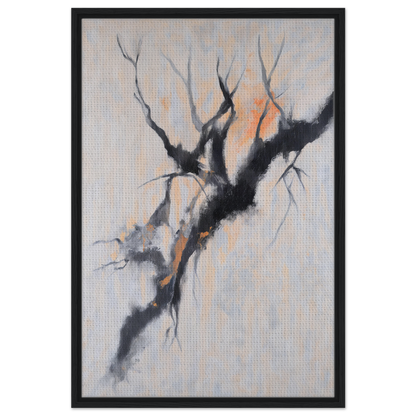 Bare tree branch art in dark strokes, enhancing Branches’ Mirage Serenity room decor