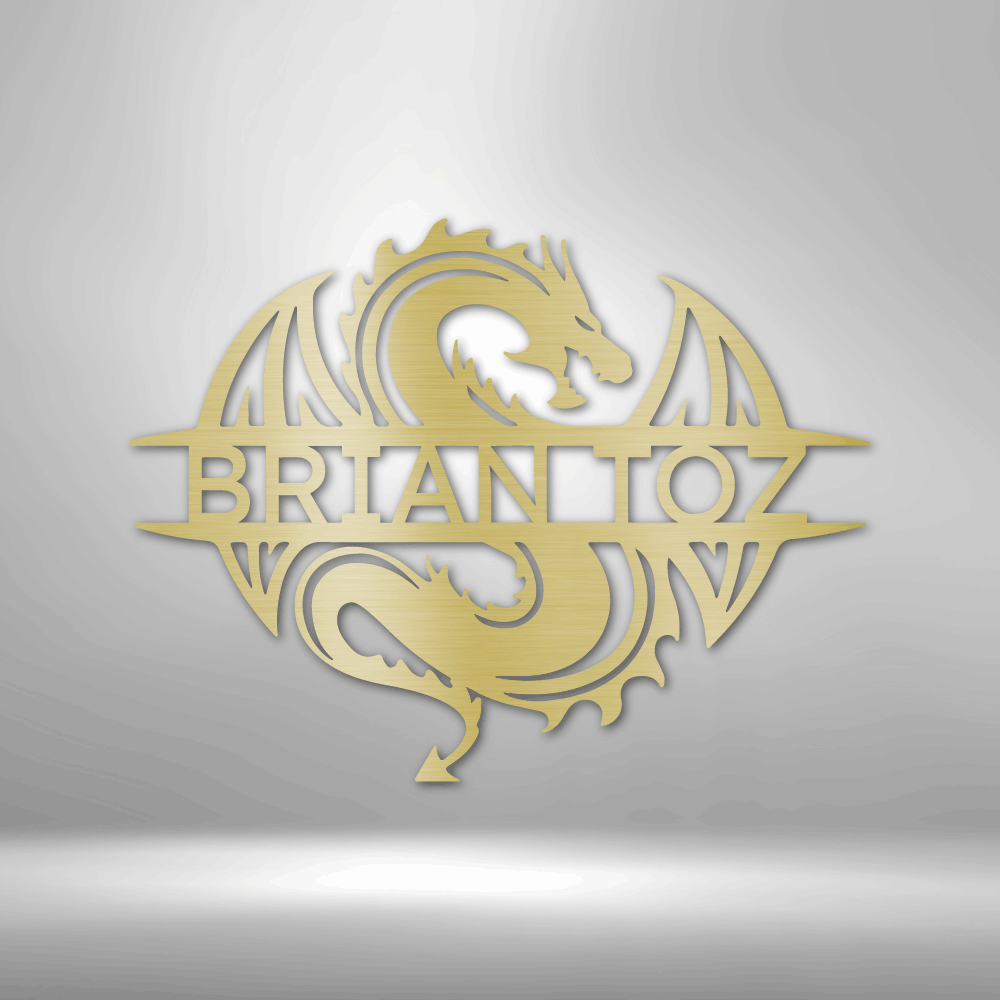 Gold-colored logo featuring a stylized dragon and the text ’BRIAN TOZ’.