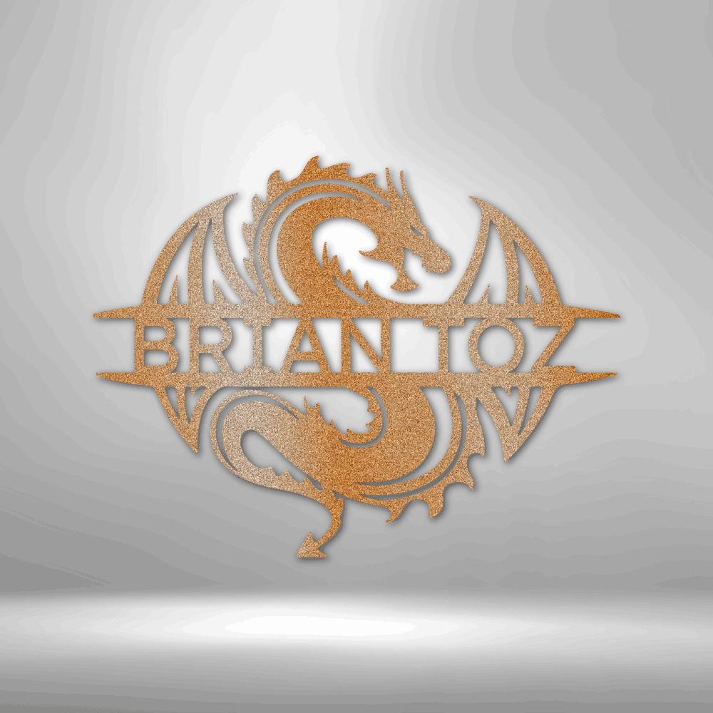 Stylized dragon logo with the text ’BRIAN LOZ’ incorporated into its design.