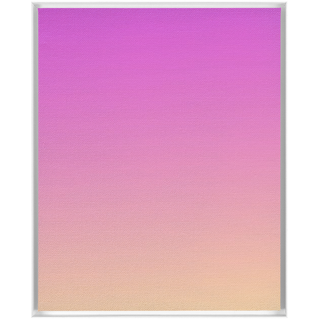 Gradient color transition from pink to peach within a white frame.