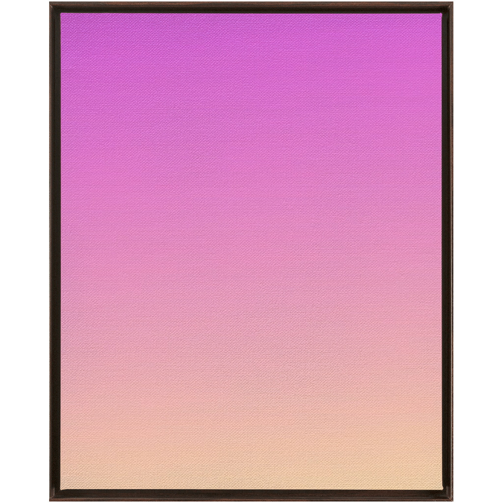 Framed gradient artwork transitioning from pink to peach colors.